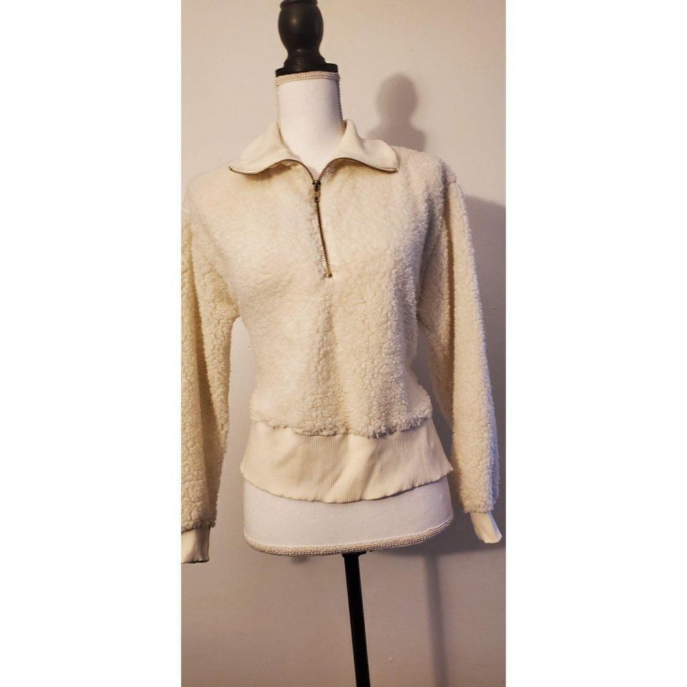 Derek Heart Sherpa Turtleneck Sweater M Ivory